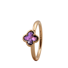 Christina Collect gold plated collecting ring - Amethyst Flower